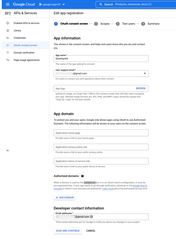 google cloud consent screen